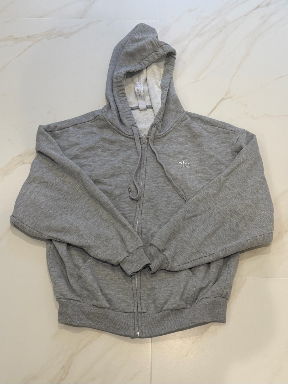 Alo Gray Zip Hoodie Sweater